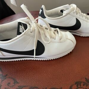 Nike Classic White and Black Cortez Sneakers